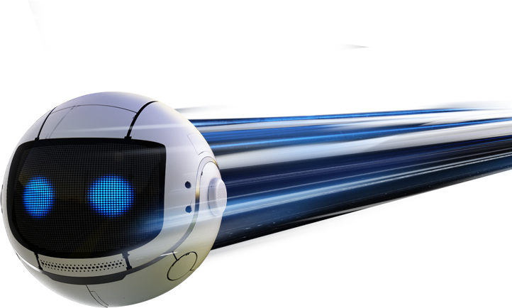 Roboter taucht in den Fernseher ein