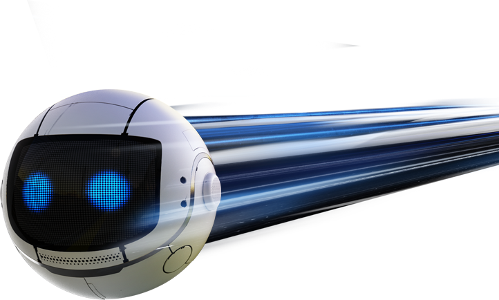 Roboter taucht in den Fernseher ein