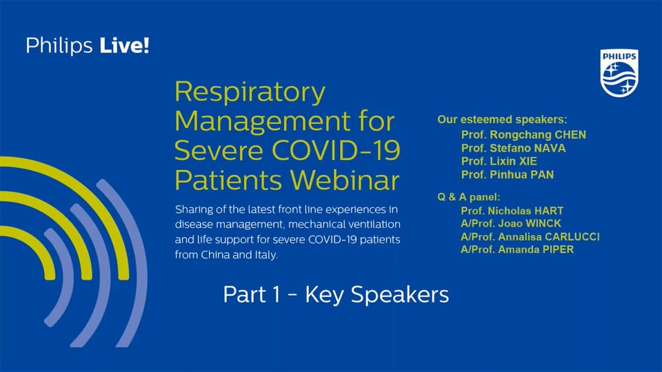 Webinar Beatmungsmanagement von schweren COVID-19-Verläufen Key Speakers​