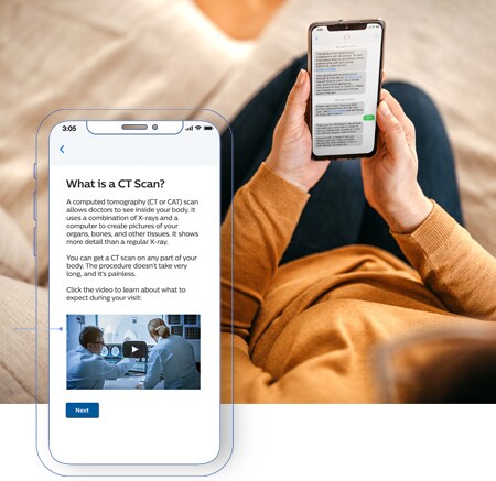 Bildschirme von Philips Patient Manager auf Mobiltelefon
