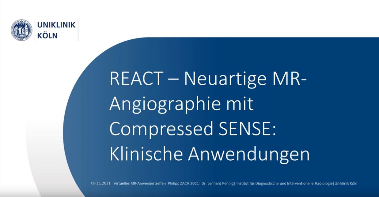 REACT - Neuartige MR-Angiographie mit Compressed SENSE