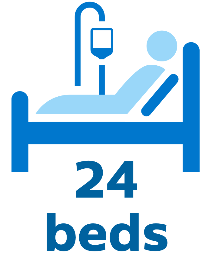 24-Betten-Symbol mit Patient