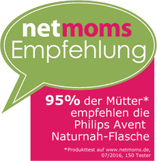 95% der Mütter empfehlen die Philips Avent Naturnah-Flasche