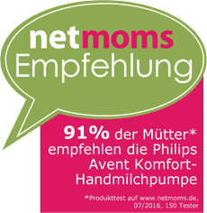 91% der Mütter empfehlen die Philips Avent Komfort-Handmilchpumpe