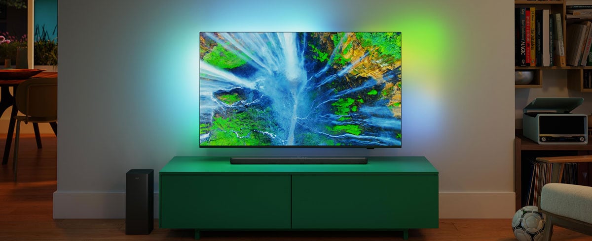 Philips Soundbar in einem Wohnzimmer