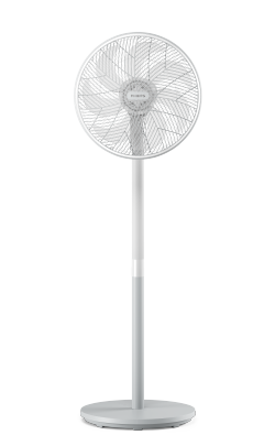 Ein hoher, weißer Philips Standventilator 2000 Series, der um 90 Grad gedreht werden kann.