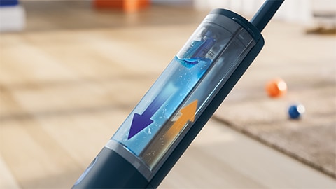 Der Philips OneUp elektrische Wischmopp verfügt über 2 separate Behälter
