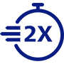 Symbol für 2 x schnellere Wischgeschwindigkeit