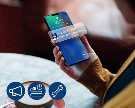Philips HomeRun App, Telefonbildschirm mit Benachrichtigungsfunktion