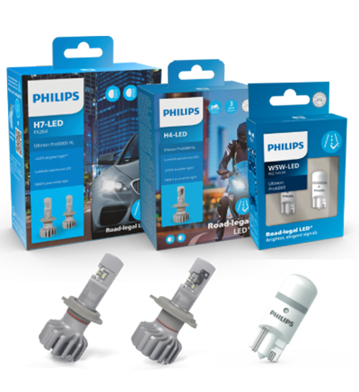 Philips 11961HU60X2 - Pareja de bombillas led homologadas T10 12V Ultinon  Pro6000 W5W-LED