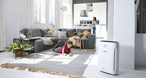 Philips Luftreiniger im Wohnzimmer