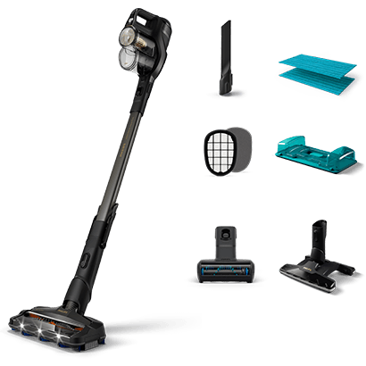 Philips cordless vacuum cleaner Series 8000 Aqua plus, XC8347/01, incl. accessories