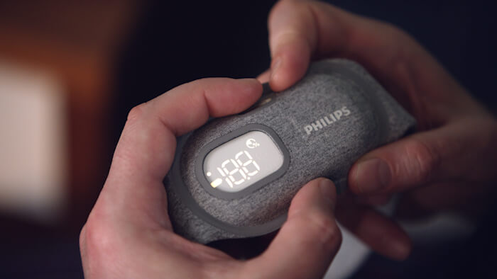 SmartSleep Anleitung zum Einschalten des Geräts und Wechseln zwischen den Menübildschirmen