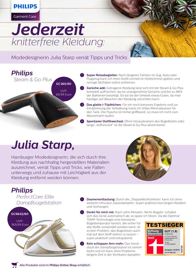 philips themensheet bügeleisen