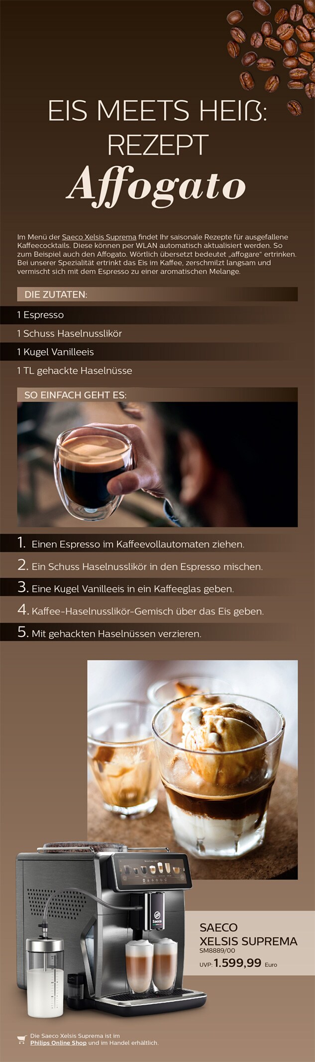 Philips Themensheet Saeco Xelsis Suprema: Rezept Affogato download pdf