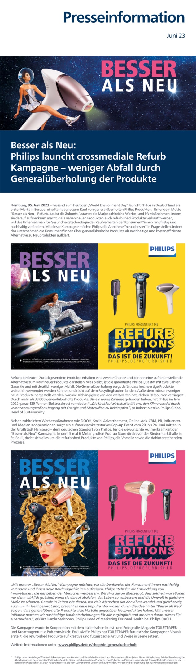 Philips Besser als Neu refurb Kampagne