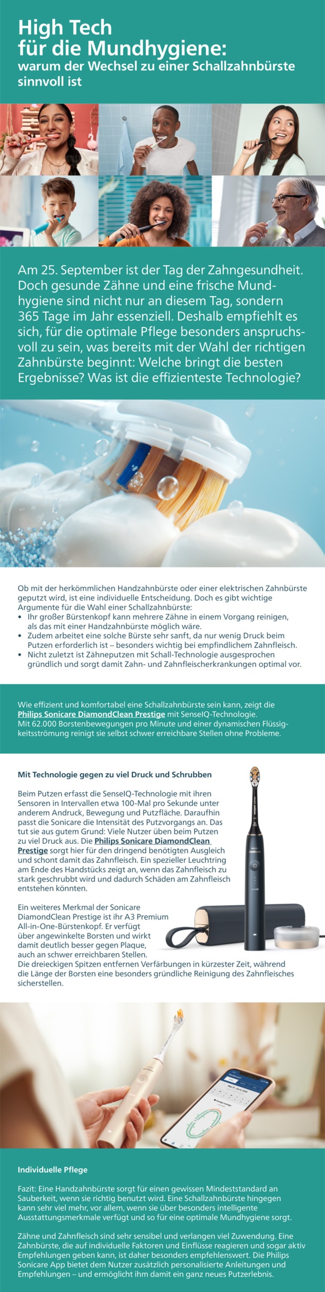 Philips Sonicare Themensheet High Tech Mundhygiene