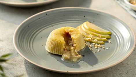 Dessert: Brie-Birnen-Walnuss-Lava-Kuchen