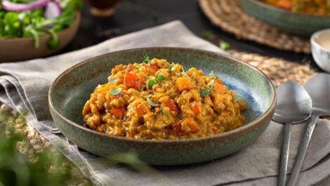 Hauptgericht: Cremiges veganes Kürbis-Orzotto