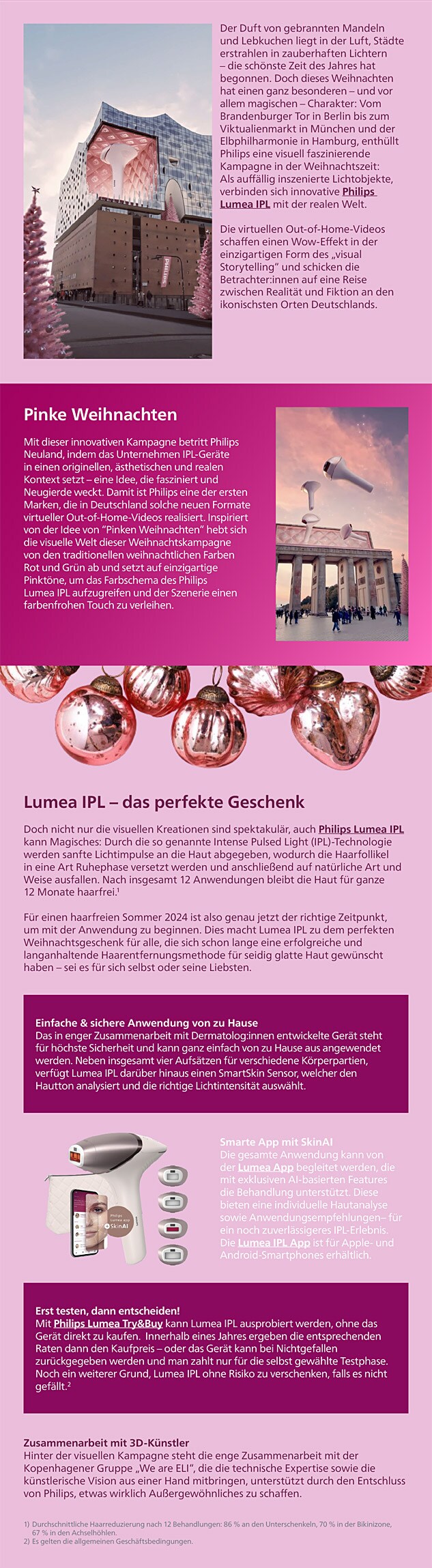 Philips Themensheet - Philips verzaubert zur Weihnachtszeit – mit einer kreativen Kampagne und dem Lumea IPL