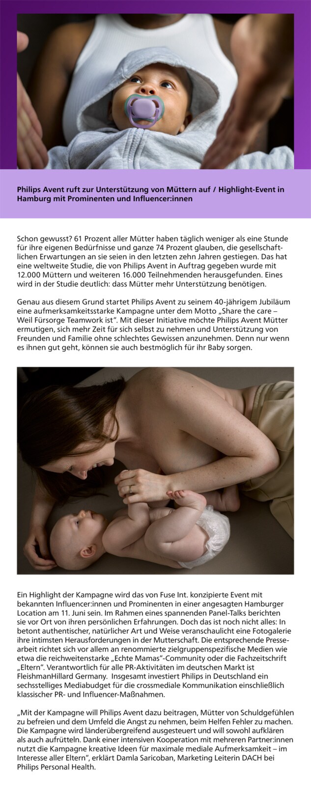 Pressemitteilung Philips AVENT