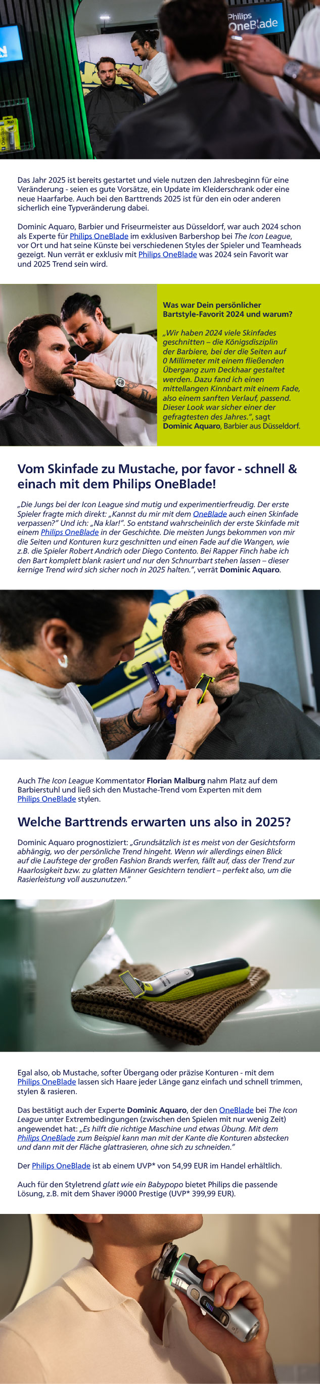 Themensheet Philips OneBlade Barttrends 2025