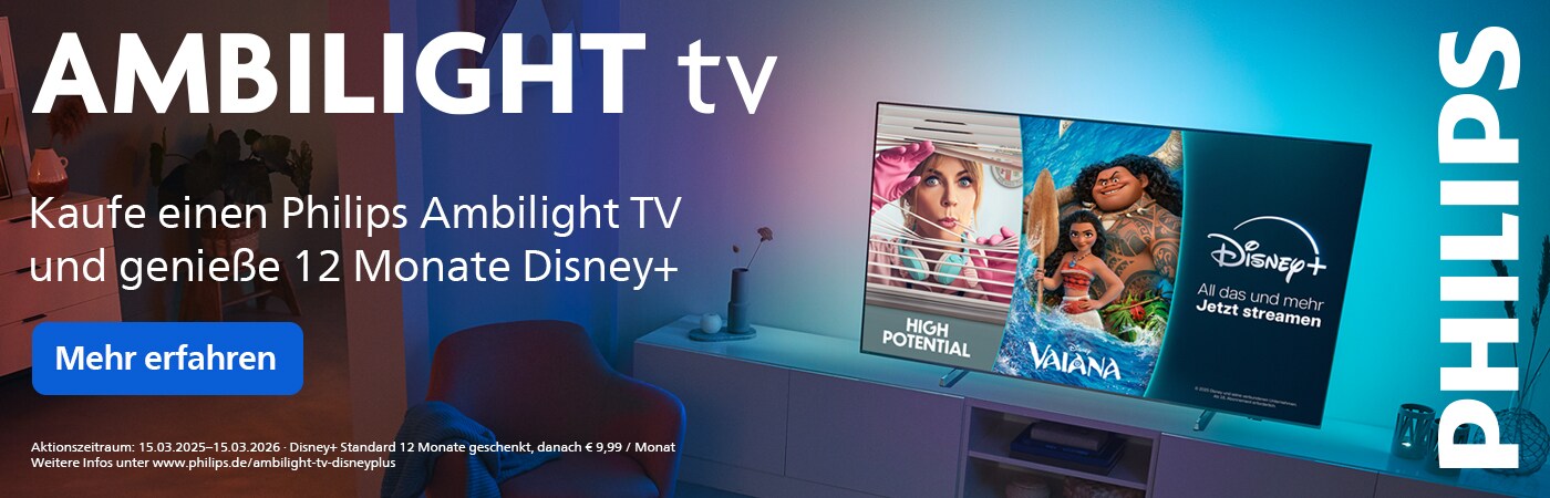 Banner: Ambilight TV kaufen und Disney+