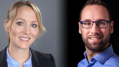 Kristina Neijssen von Philips im Bereich Air und Dr. Stefan Schumacher, wissenschaftlicher Mitarbeiter am Institut für Energie- und Umwelttechnik (IUTA) e.V.