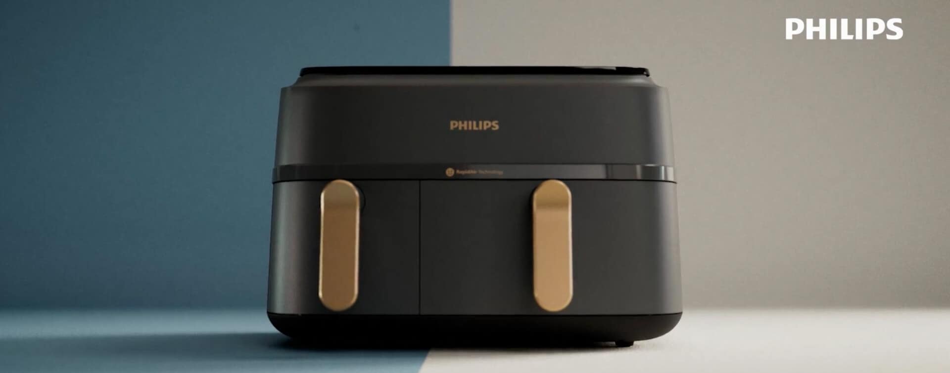 Video-Miniaturansicht des Philips Airfryer mit zwei Körben, Produktvideo